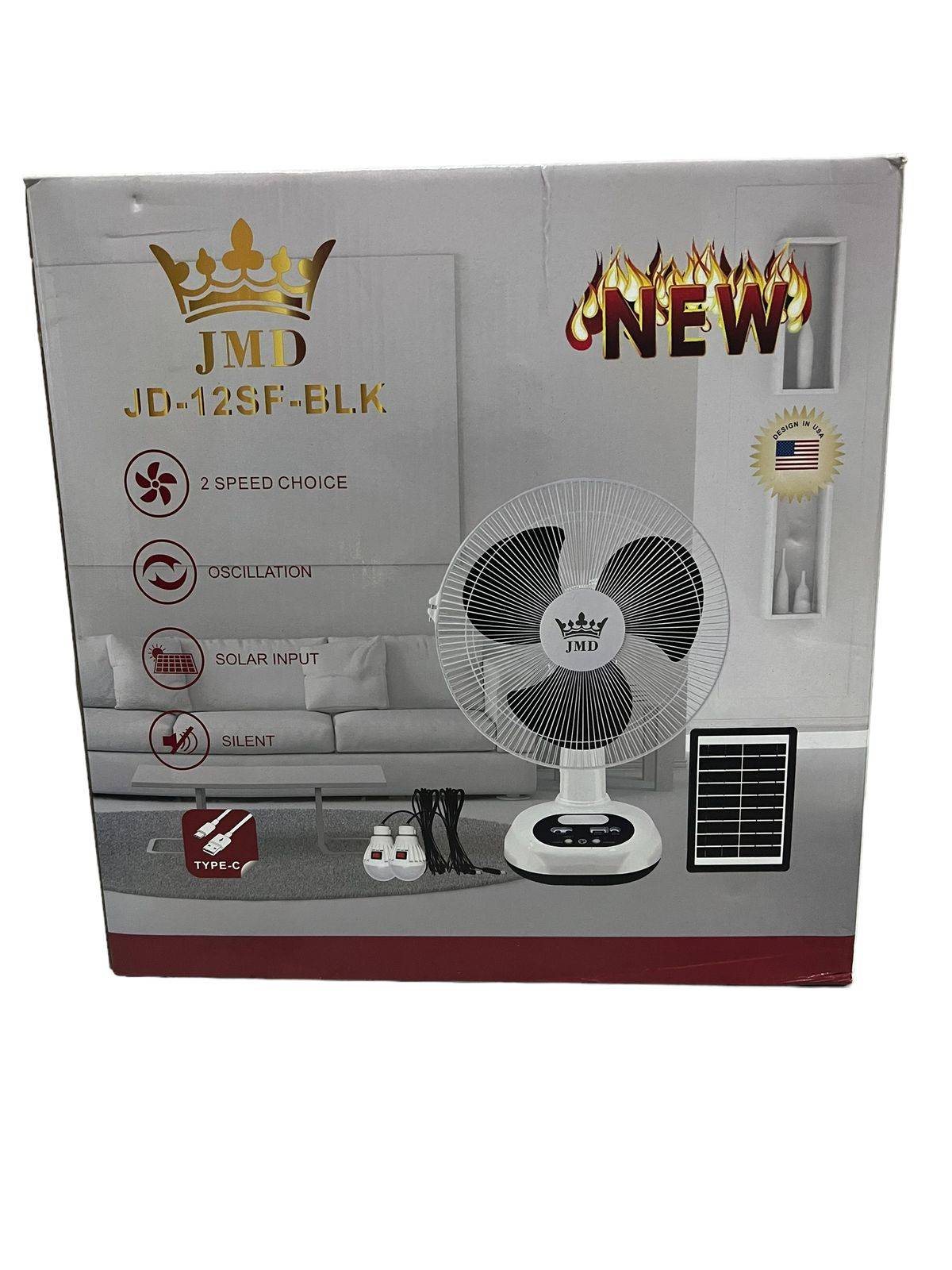 VENTILADOR RECARGABLE SOLAR JMD 3